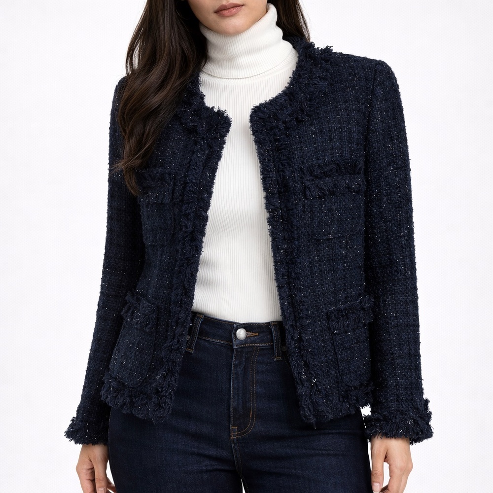 Navy Tweed Jacket - image 1